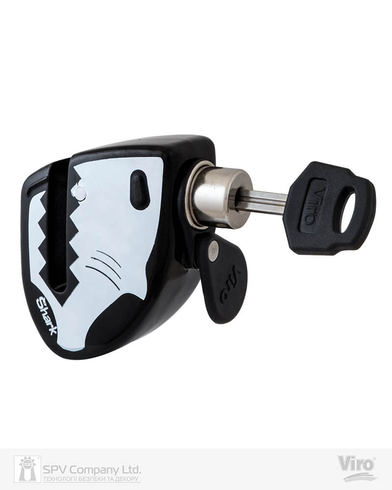 Замок VIRO MOTO SHARK BLACK/WHITE 2 KEY
